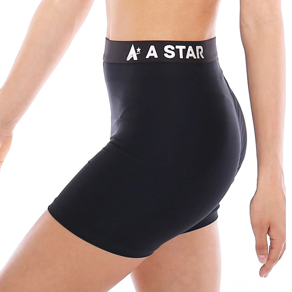 Ladies Cycle Length Black Shorts : Personalised With Your Name On Waistband