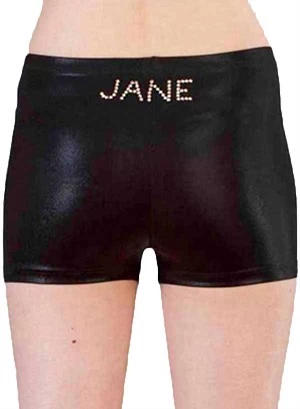Shimmer Gym Shorts With Diamante Name - Image 2