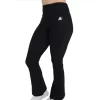 Girls Black Bootleg Trousers With Yoga Waistband