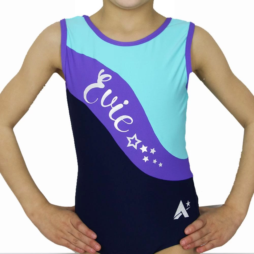 Personalised Leotard:- Gorgeous Blue And Purple Leotard Personalised With Your Name!