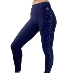 Ladies Sparkly Leggings: High Waisted Full Length Matt Leggings With And Diamante Scatter