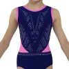 SONIA Z661:- Navy And Pink Sleeveless Leotard