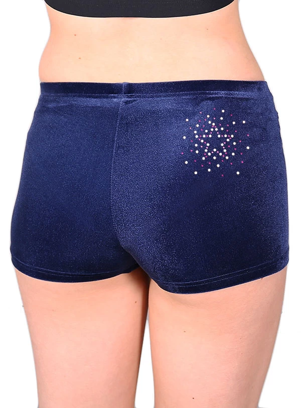 Velour Shorts With Cute Scatter Star Diamante - Image 2