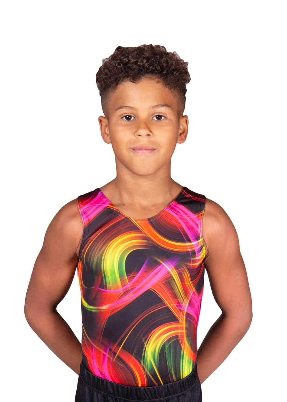 Neon Lights BV-L129:- Boys Bright Patterned Leotard - Image 2