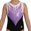 ERIKA – Z343: – Flame Chest Leotard In Purple Ombre With Black Base