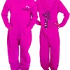 Ladies Pink Onesie With Giraffe Print