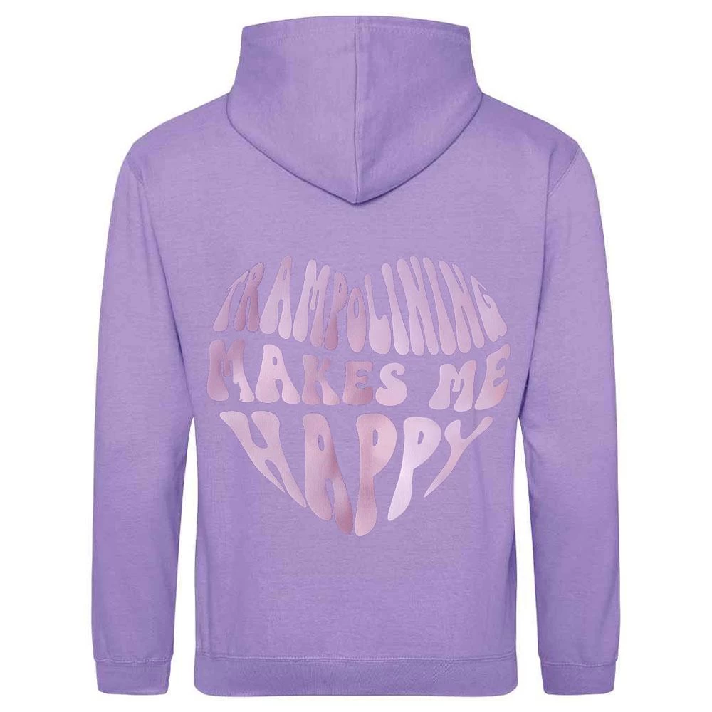 Lavender Hoodie:- Purple Slogan Hoodie With Trampolining Print - Image 2