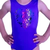 ELEANOR – P35: Cute Purple Lycra Leotard With Rainbow Butterly Heart