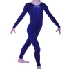 JENNY:- Navy Lycra Catsuit With Clear And Blue Diamante