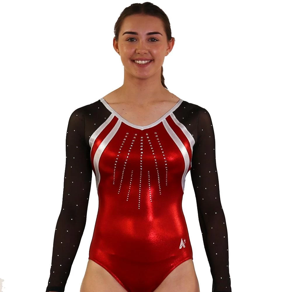 RUBY K675:- Red Gymnastics Club Leotard - Image 2