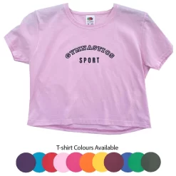 Varsity Crop Top: Cropped Cotton Top With Black Varsity Print